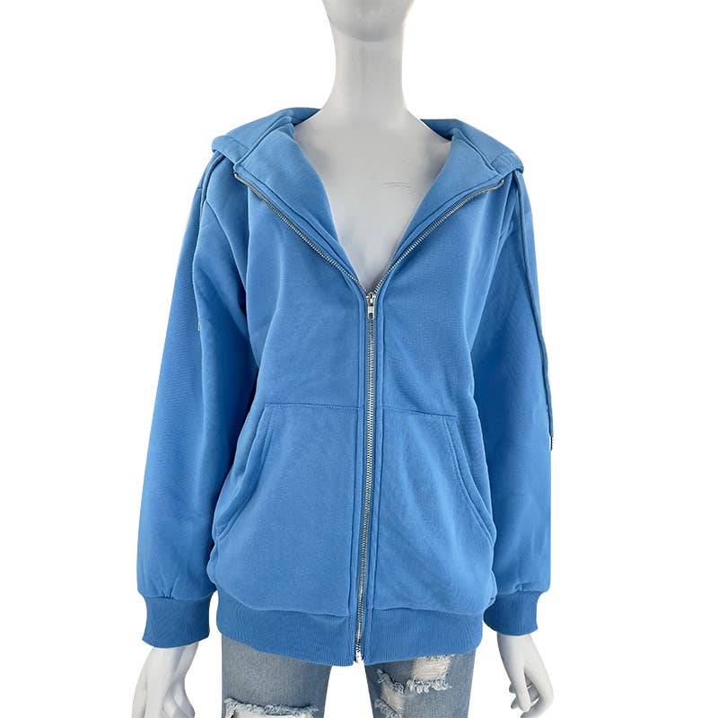 HIDDENBRAND - Wholesale Hoodie - Women's - Zip up oversized hoodie18