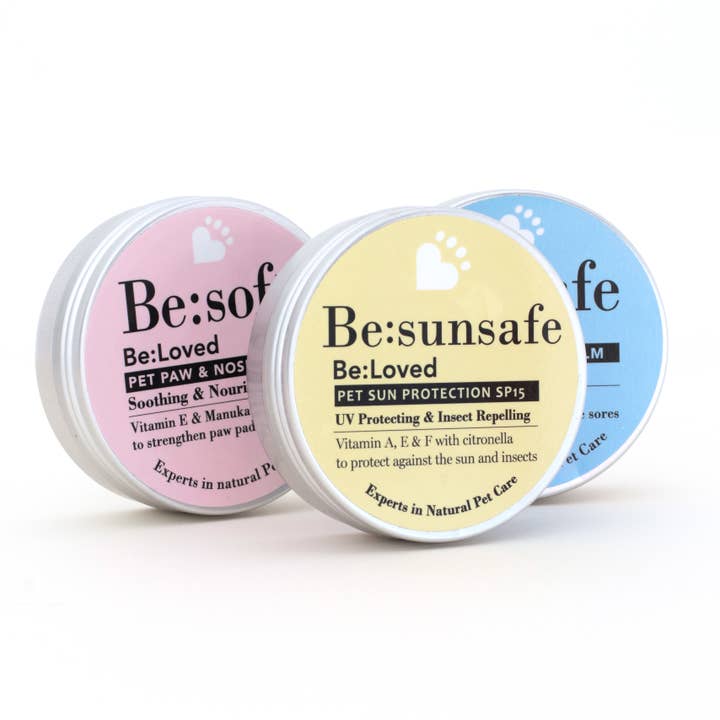 BeLoved, Natural Dog Grooming Products. - Wholesale Pet Balm - Dog - Hand Crafted Gift Set, 3 Natural Dog Paw & Nose Balms