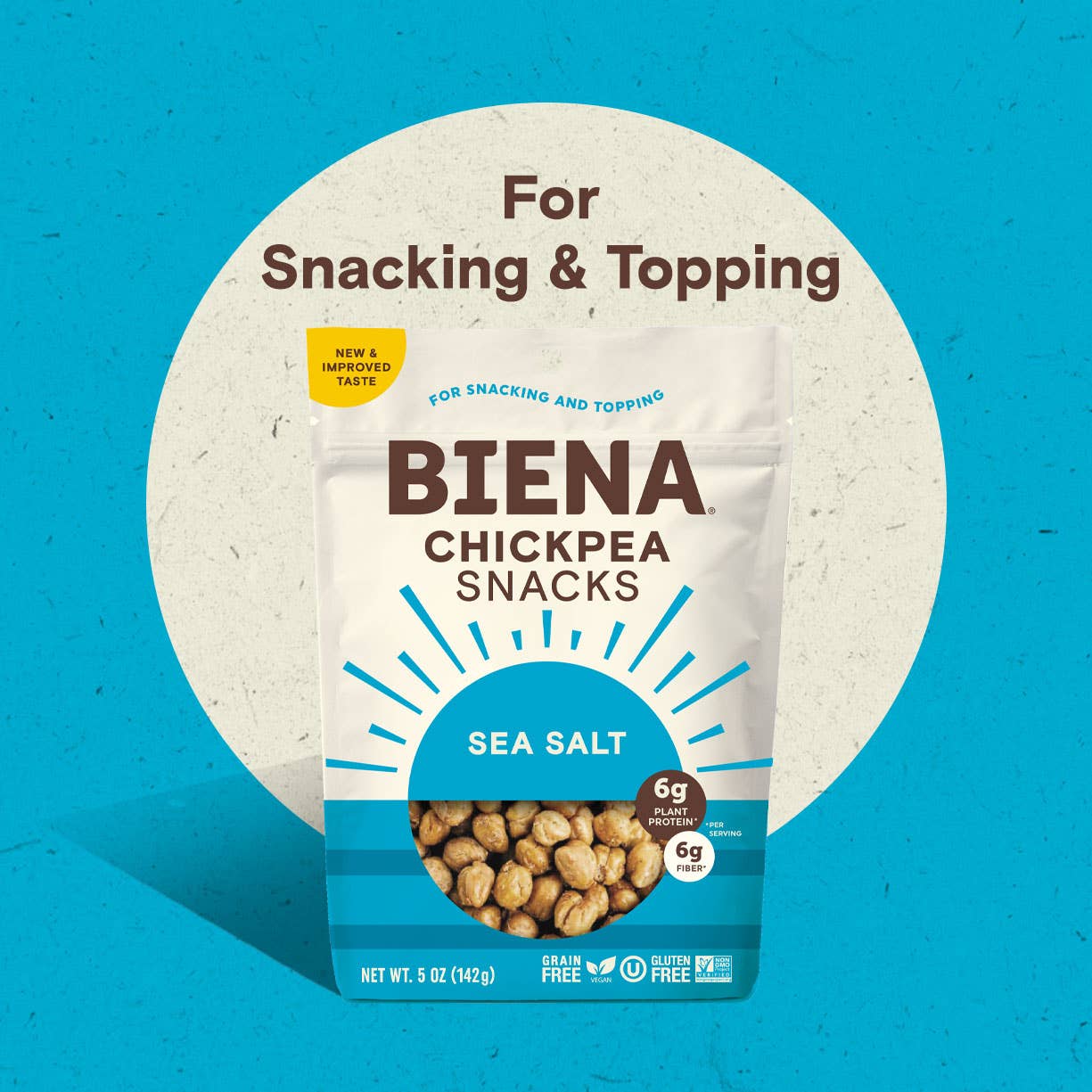 Biena Snacks - Wholesale Nuts - BIENA Roasted Chickpea Snacks Sea Salt 5 oz x 8ct Case6