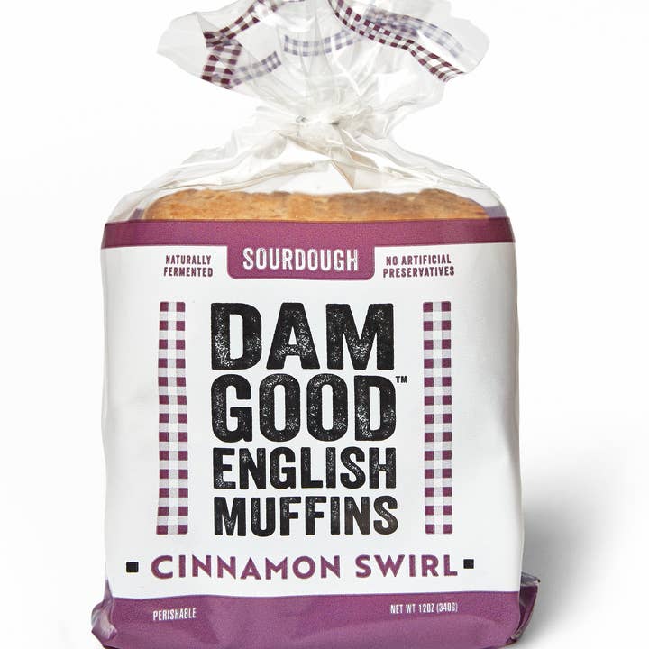 Dam Good® English Muffins - Wholesale Bread/Tortilla - 'Cinnamon Swirl' Sourdough English Muffins7