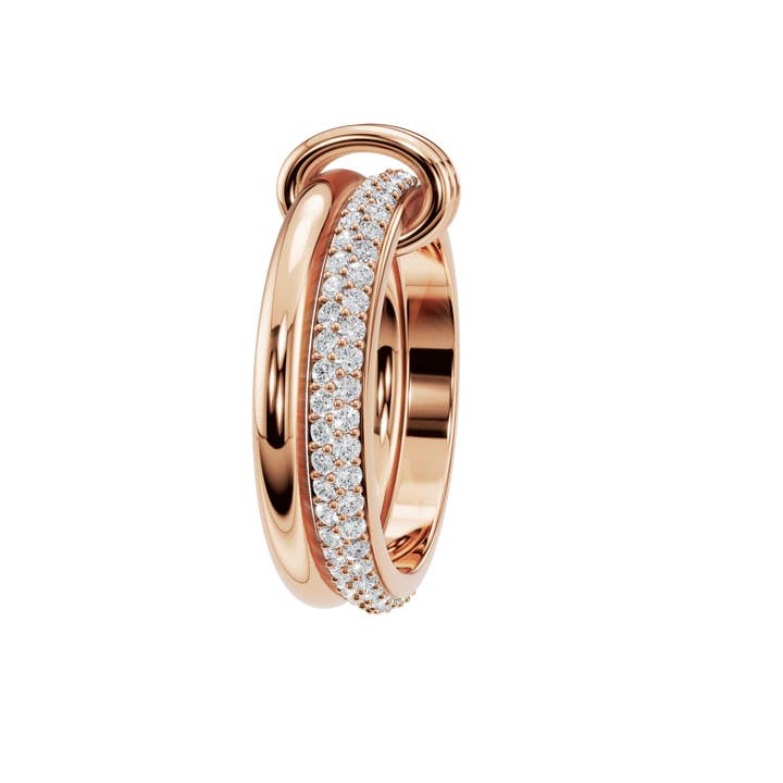 PureYou Jewelry - Wholesale Wedding Band/Ring - 14K Gold Multi Link Connected Ring, Interlocking Ring9