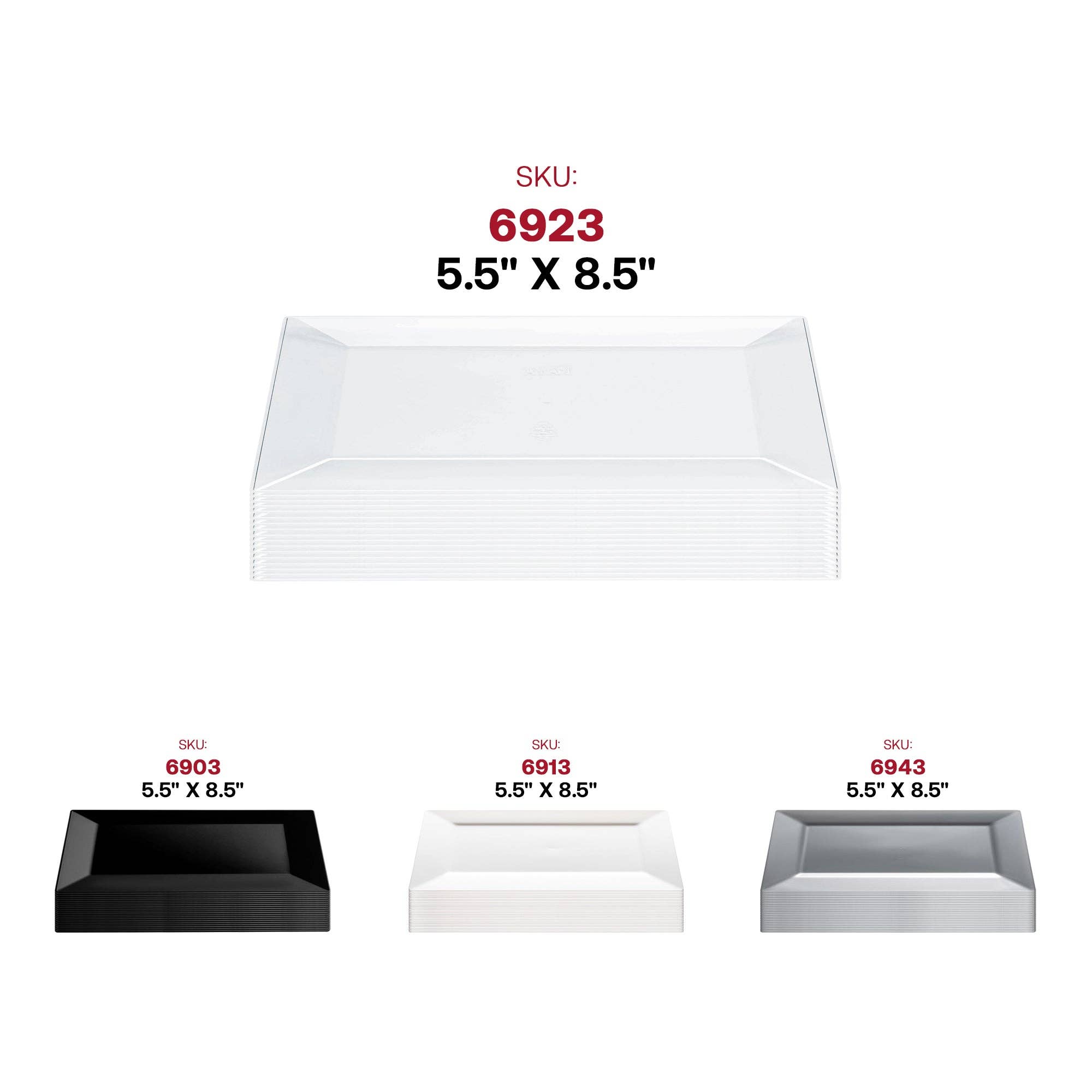 Smarty had a Party - Wholesale Kartonnen bordje - 5,5" x 8,5" Transparante Plastic Dessertborden - 120 stuks4