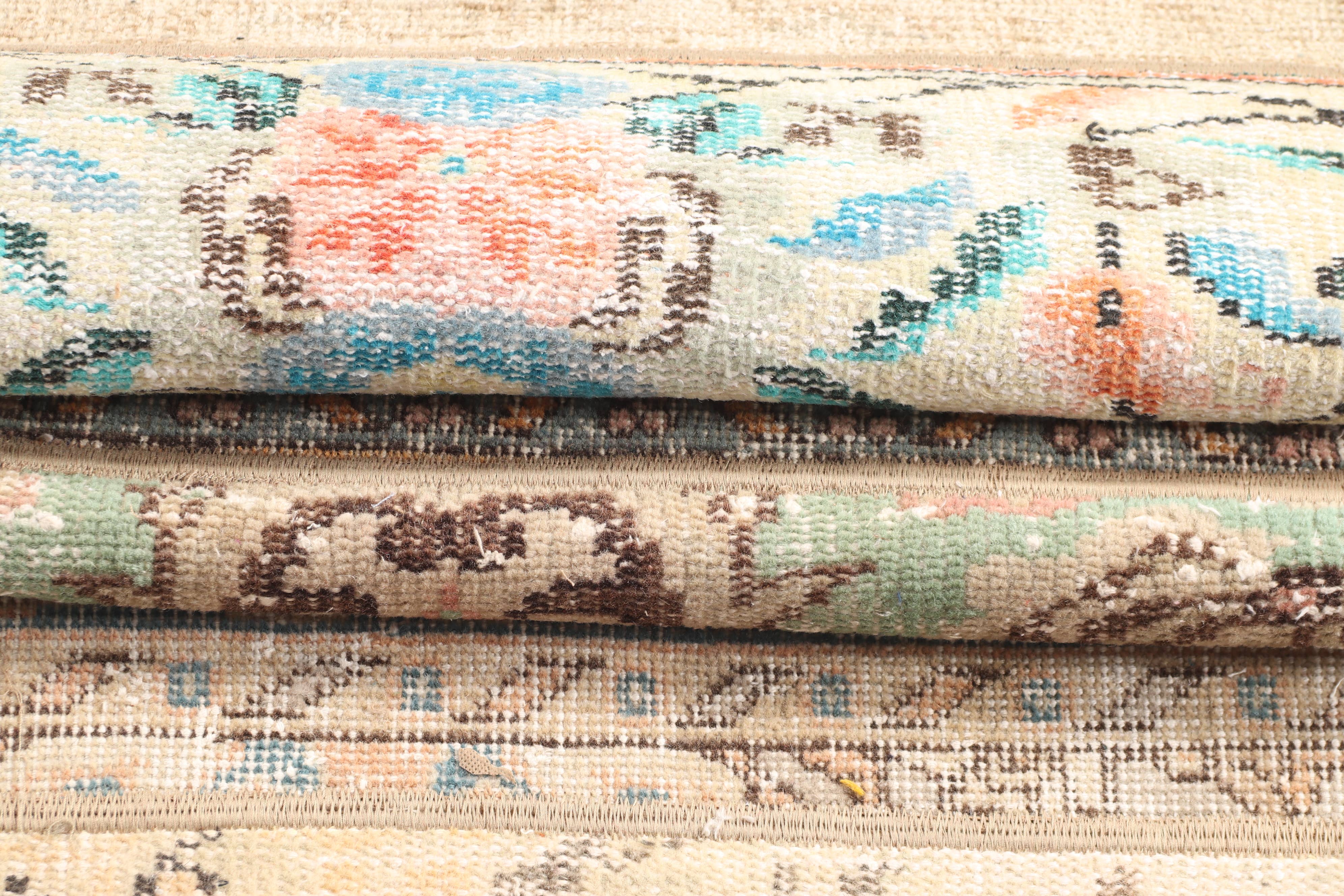 The Loom Wholesale - Wholesale Rug Pad - Turkish Patchwork Rug 2.8x8.3 ft, Beige Rainbow Geometric8