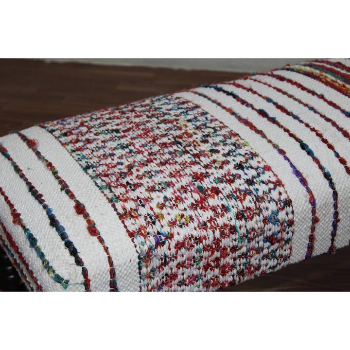 LR Home - Wholesale Bench - Striped Multicolor Farmhouse Indoor Bench
