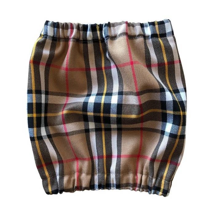 Paraorecchie per cani in flanella - Tartan beige per la vendita all'ingrosso da parte di Cockers&Co.