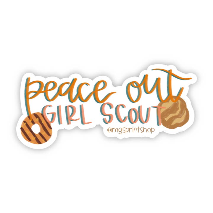 Peace Out Girl Scout Sticker for wholesale by Wickline's