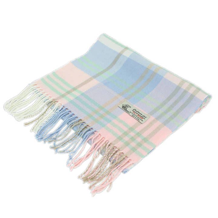 CM39#2 - One Dozen Multi Lt Blue Cashmere Feel Scarves for wholesale by Jasper Trading LLC