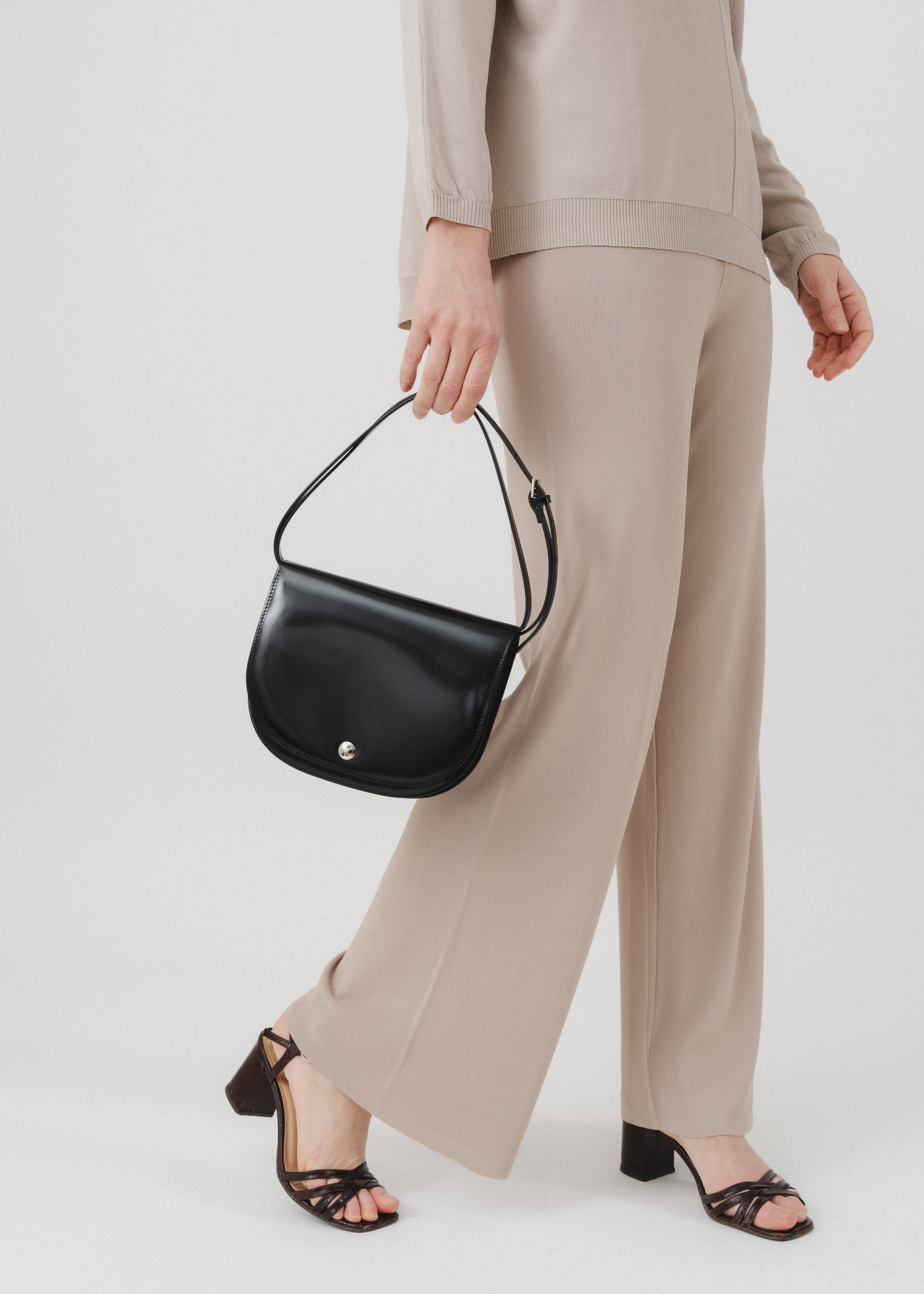 JULIA PARIS - Wholesale Shoulder Bag - Women's - Patent calfskin leather bag worn on the shoulder and crossbody3