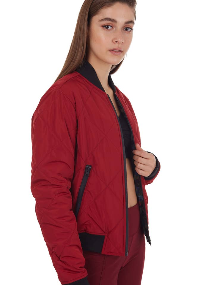 REVERSIBLE PACKABLE BOMBER IN CAMO for wholesale by X Vision