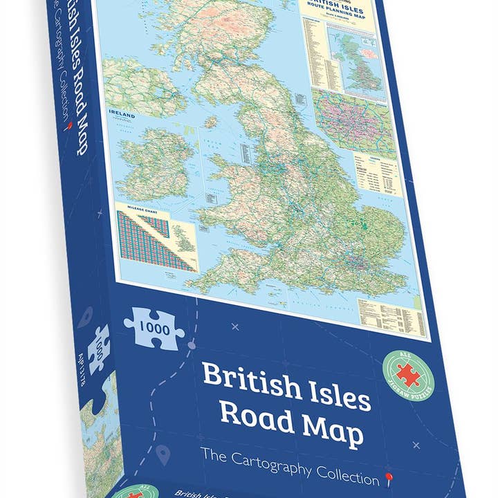 British Isles Road Map 1000 bit pussel för wholesale av Map Marketing Limited
