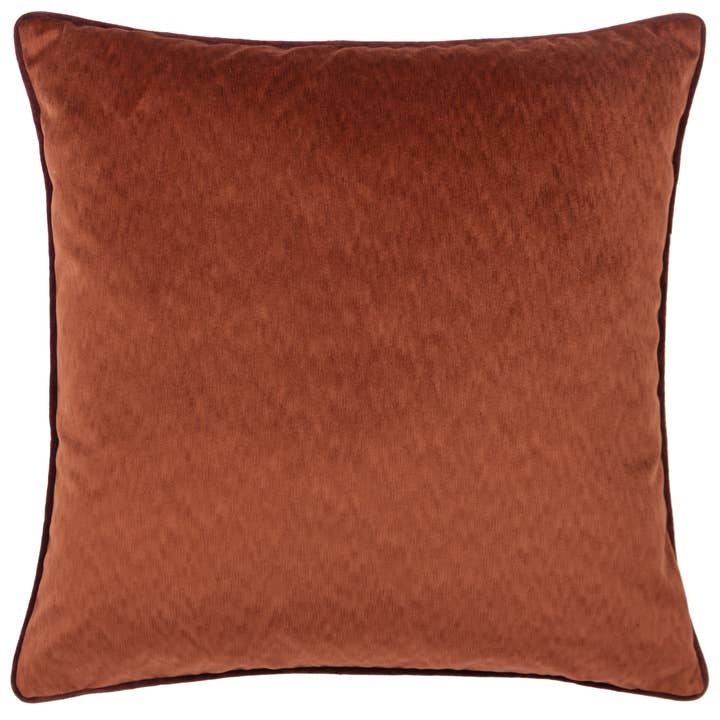 Torto Opulent Velvet Cushion Russet/Red for wholesale by Riva Home