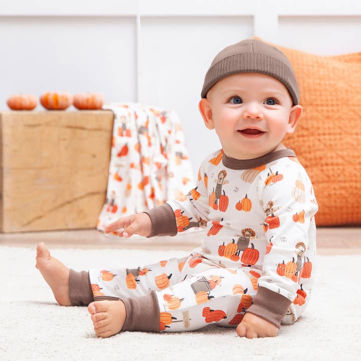 Pumpkin Patch Baby Romper – Bamboo Fall One-Piece Outfit for wholesale by Tesa Babe