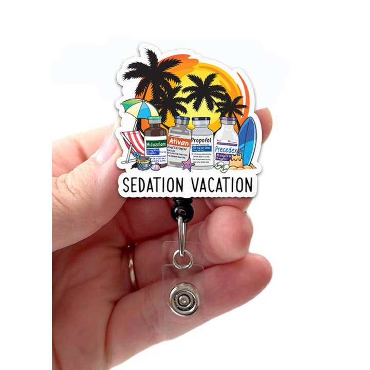 Good Girl Gone Badge - Wholesale Badge Accessory - Women's - Sedation Vacation Acrylic Retractable Badge Reel