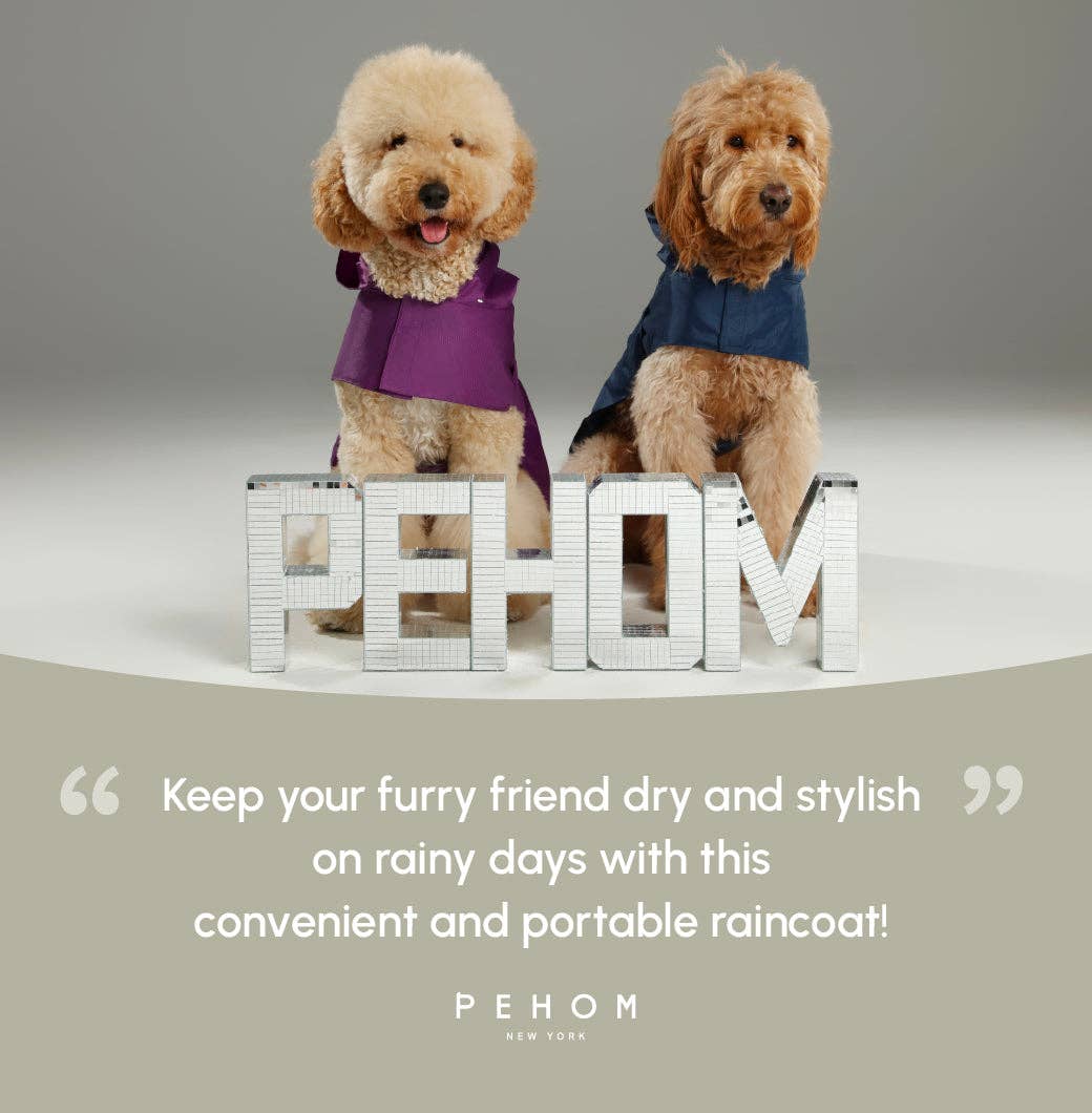 PEHOM - Venta al por mayor Chubasquero - Perros - Impermeable tipo cápsula - Morado21