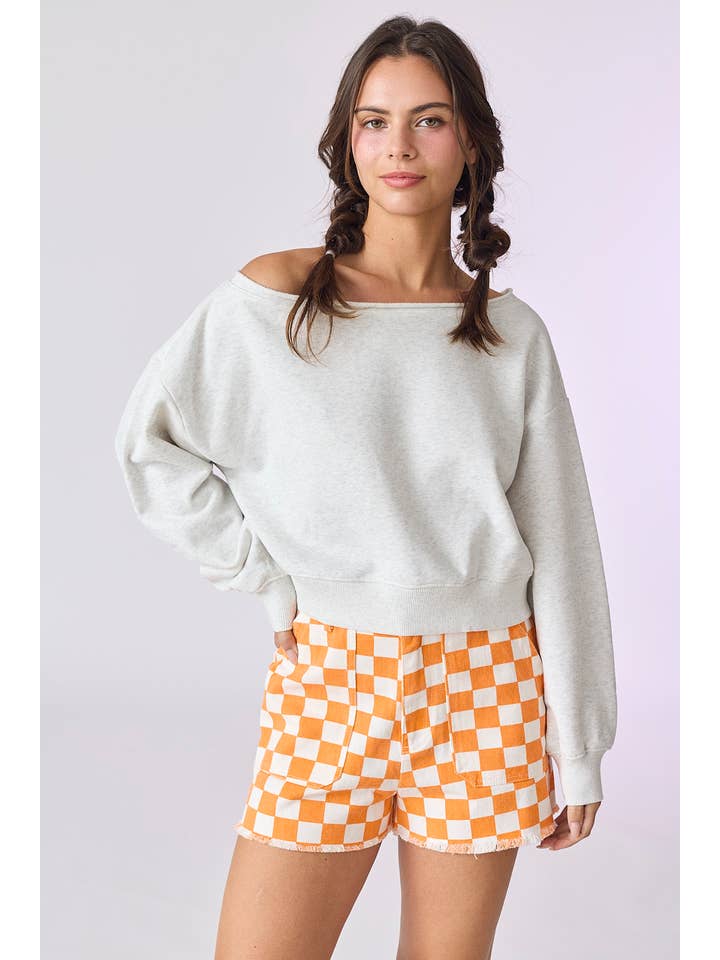 Papermoon - Wholesale Sweatshirt - Women's - PT17835 - Alina Off Shoulder Cropped Sweatshirt6