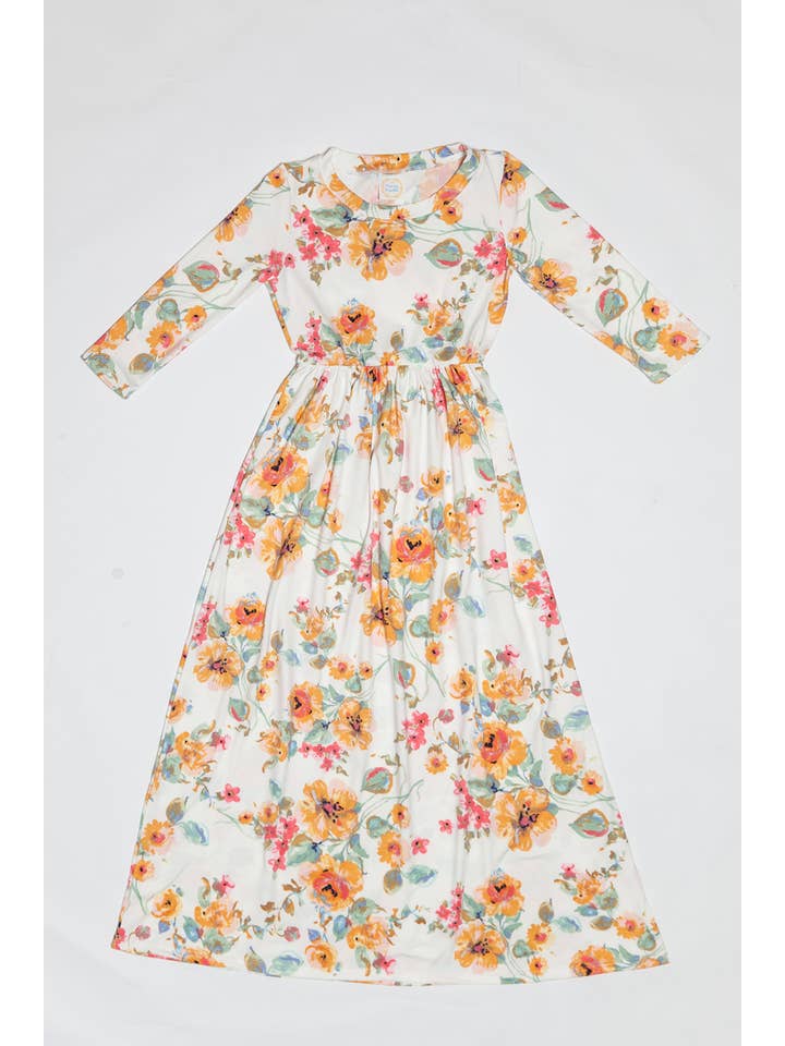 Allium - Wholesale Dress - Kids - Girls Fit and Flare Floral Maxi Dress9