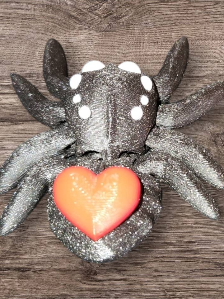 Articulated Heart Jumping Spider for wholesale by Clew Bay Leather & 3D Printing