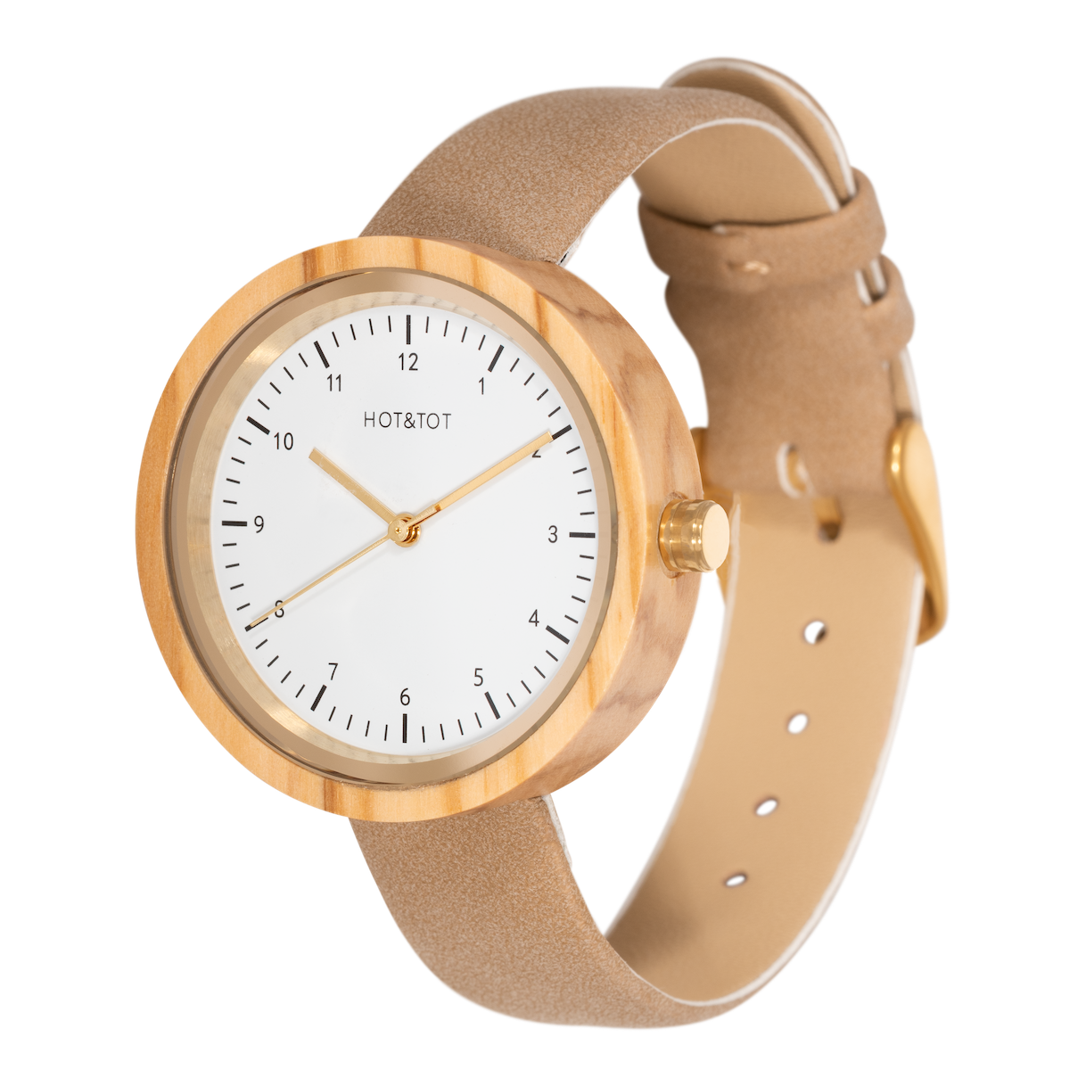 HOT&TOT - Wholesale Polshorloge - Dames - MIA | Houten horloge voor dames | Veganistisch | Duurzaam | Goud4