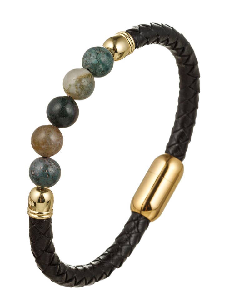 Constantine Leather Bead Bracelet for wholesale by Eye Candy Los Angeles