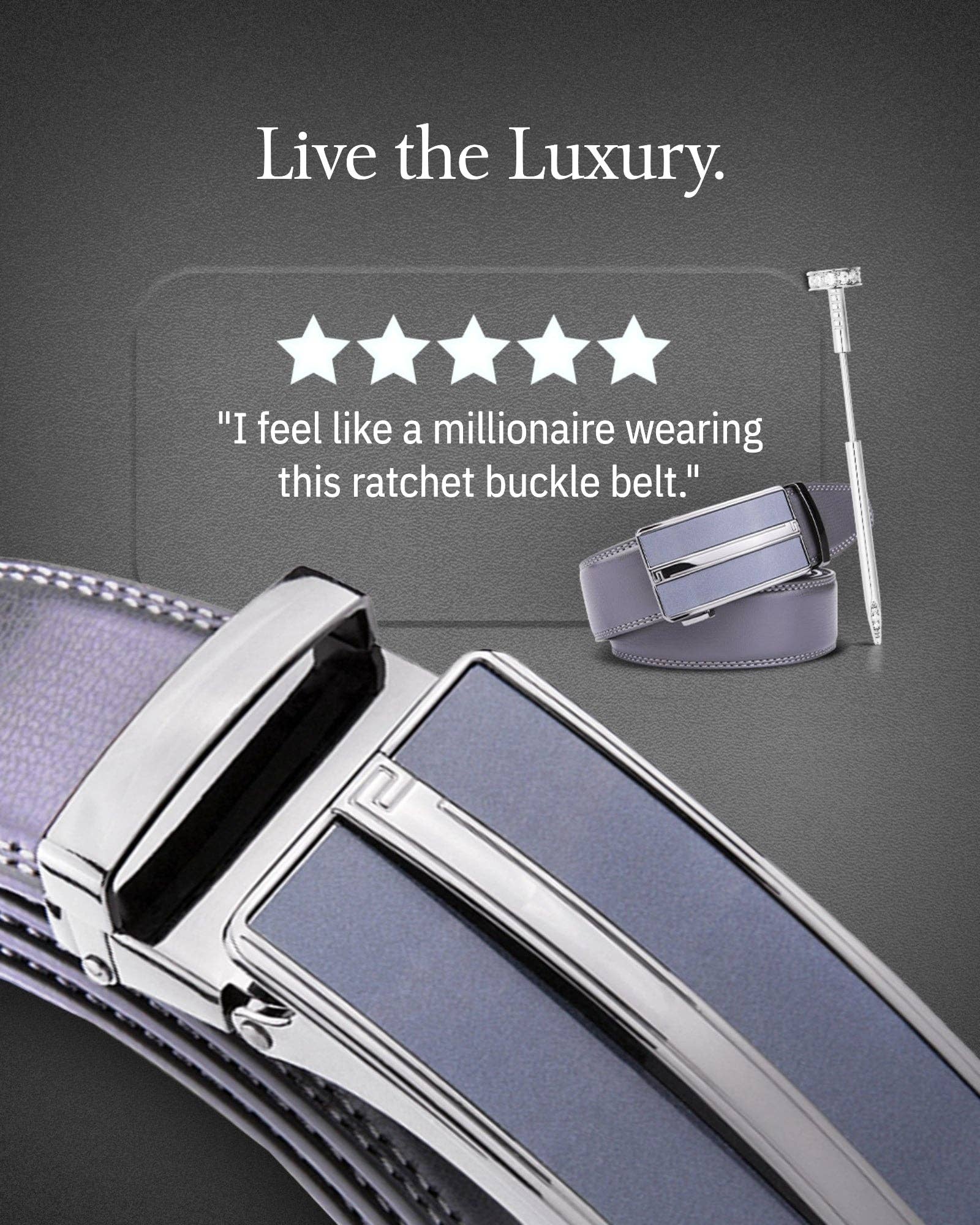 Access Denied Accessories - Venta al por mayor Cinturón - Hombre - Cinturones de Cuero con Trinquete para Hombre con Hebilla Deslizante Automática5