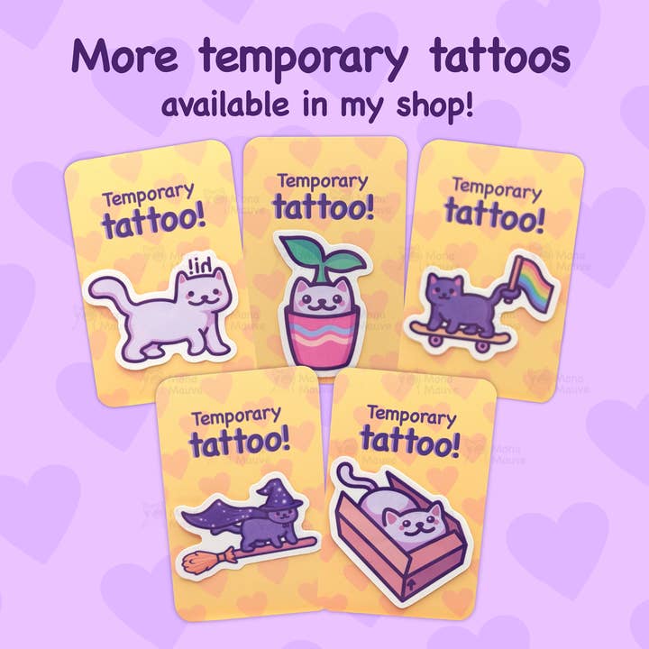 Mona Mauve • Silly Art! - Vendita all'ingrosso Tatuaggi temporanei - Tatuaggio Temporaneo Gatto LGBTQ+ Pride5