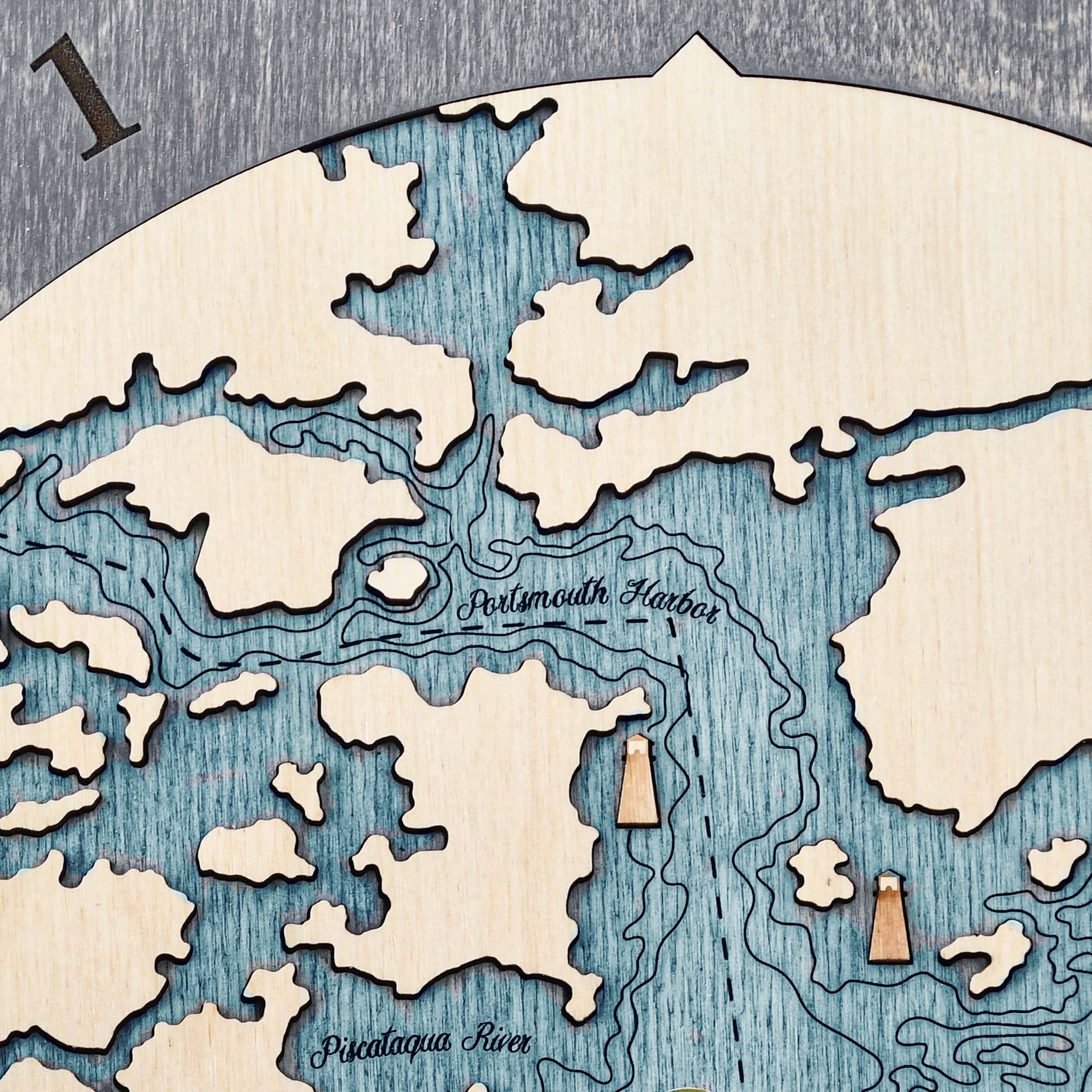 Sea & Soul Nautical Chart Art - Vente Horloges murales - Carte de profondeur d'eau de la côte du Maine99