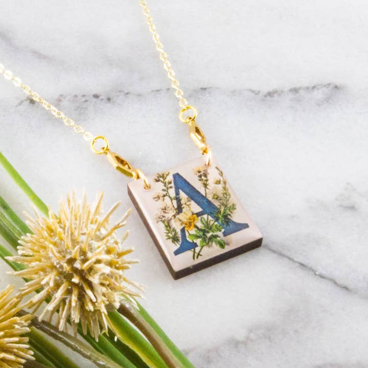 Vintage Monogram Initial Necklace for wholesale by No Man's Land