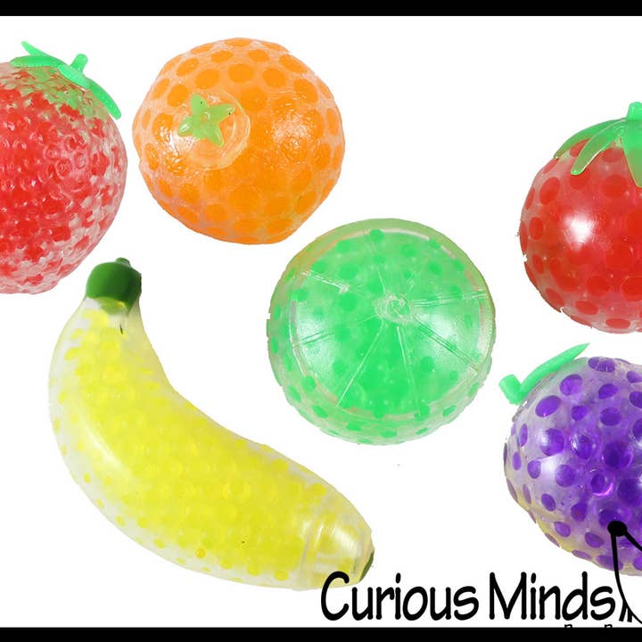 Curious Minds Toys - Wholesale Sensory Ball - Baby - 1 Fruit Water Bead Filled Squeeze Stress Balls - Sensory