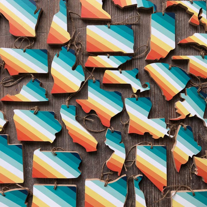 Hemlock & Heather - Wholesale Ornament - '76 Stripes State Ornaments57