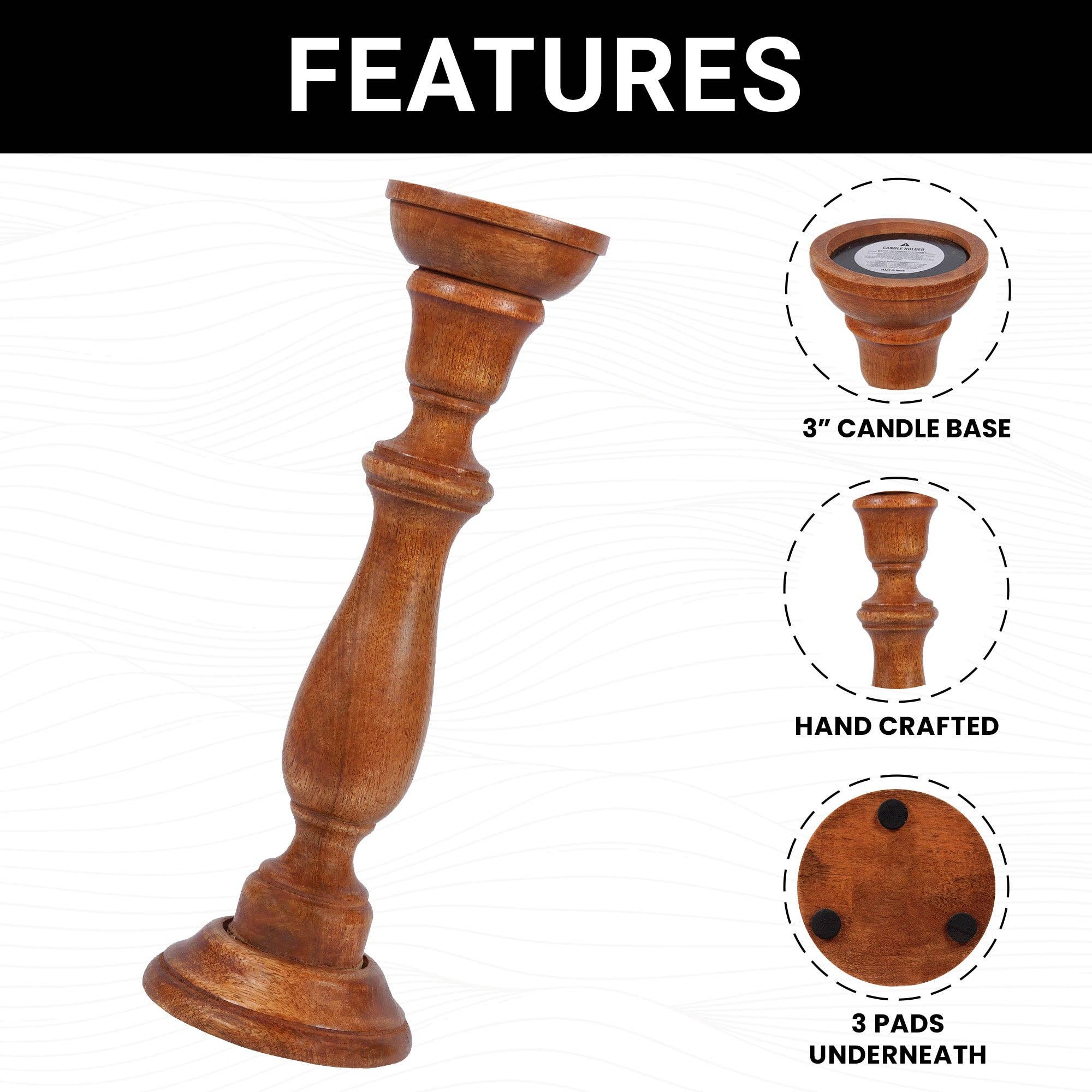 Mela Artisans - Wholesale Candle Holder - Tuli in Medium Polish Candle Holder Set of 34