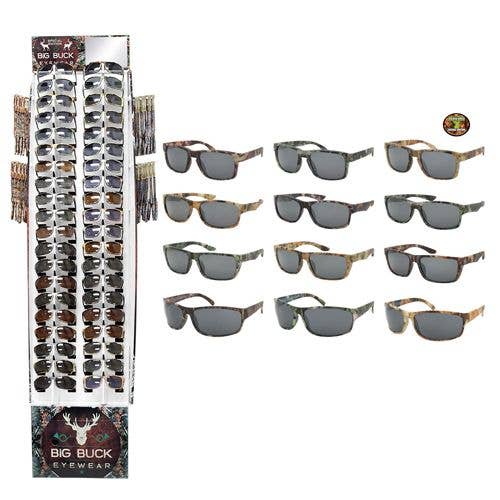 Deluxe Import Trading - Wholesale Sunglasses - Unisex - 180Pc Camo Big Buck Sunglass Display
