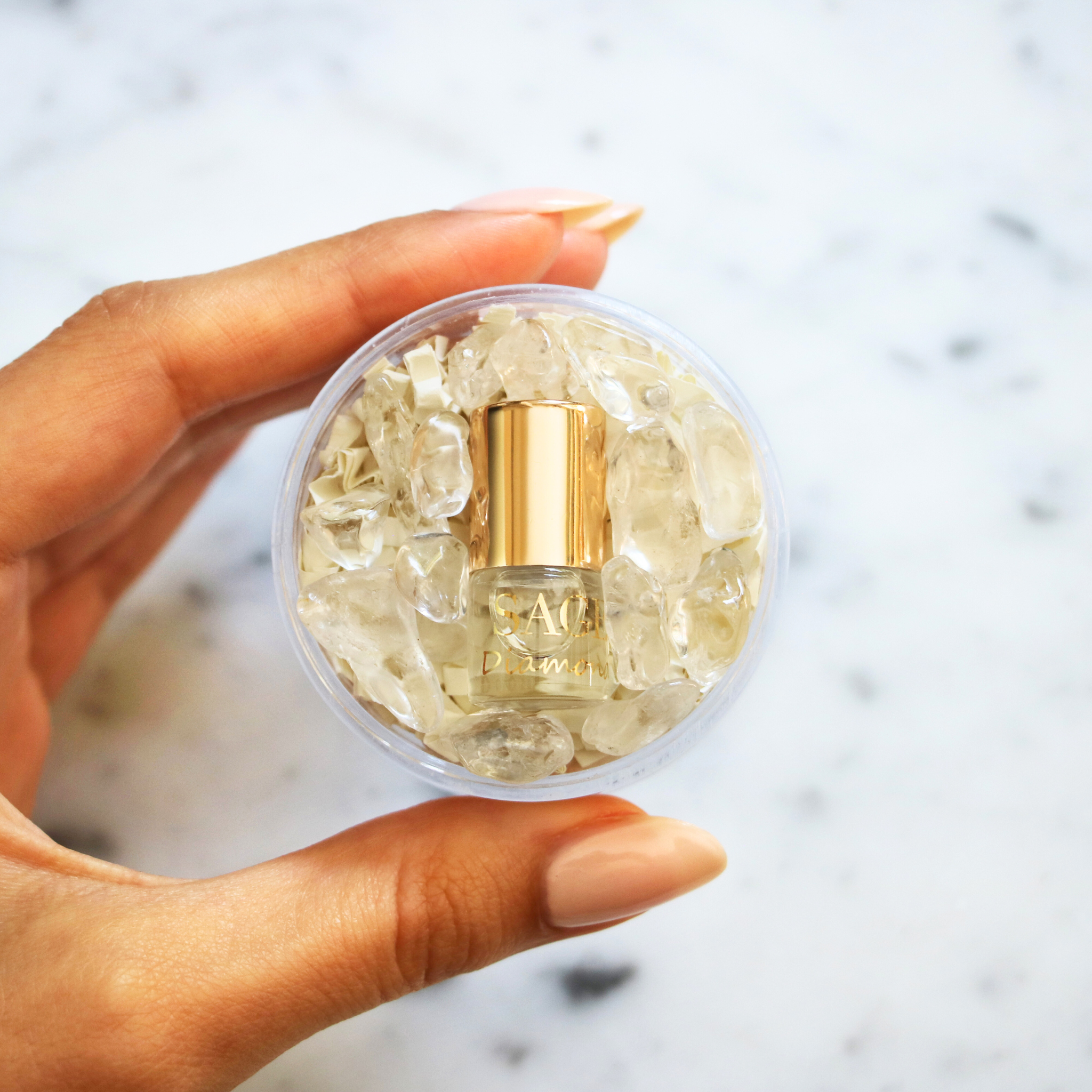 The Sage Lifestyle - A Gemstone Perfumery - Wholesale Roll-On Fragrance - Diamond Perfume Roller - Mini Perfume Oil in Gift Box with Crystals1