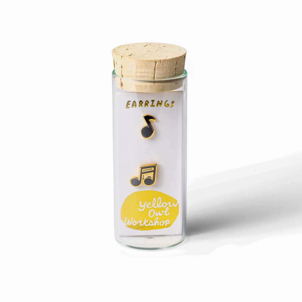 Yellow Owl Workshop – Großhandel Ohrstecker – Ohrstecker mit Musiknoten – goldener Schmuck, Geschenk für Musiker2