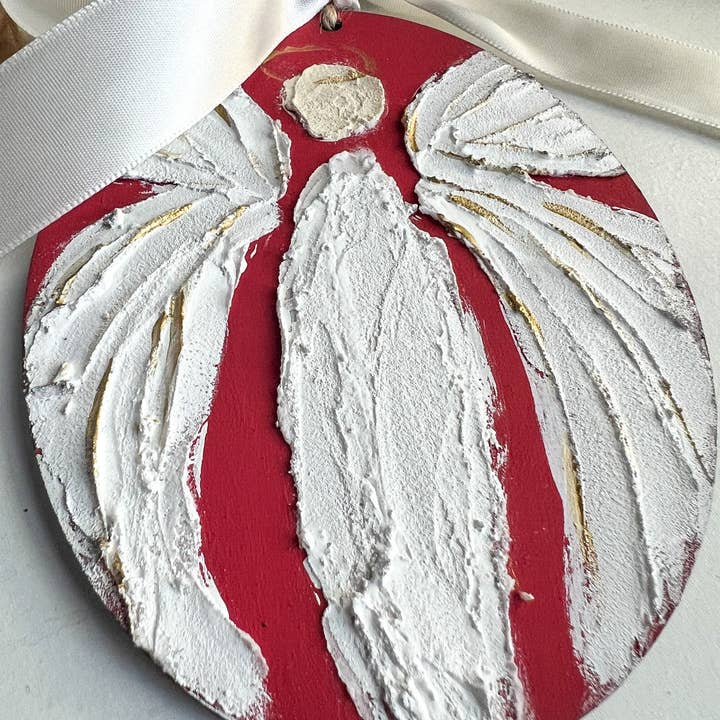 Geaux Magnolia – wholesale Prydnad – Ängel Julprydnad Memorial Skyddsängel Röd3