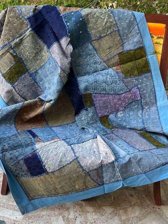 Chemin de table boho vintage à suspendre au mur en patchwork pour la vente par Bhawana Handicrafts