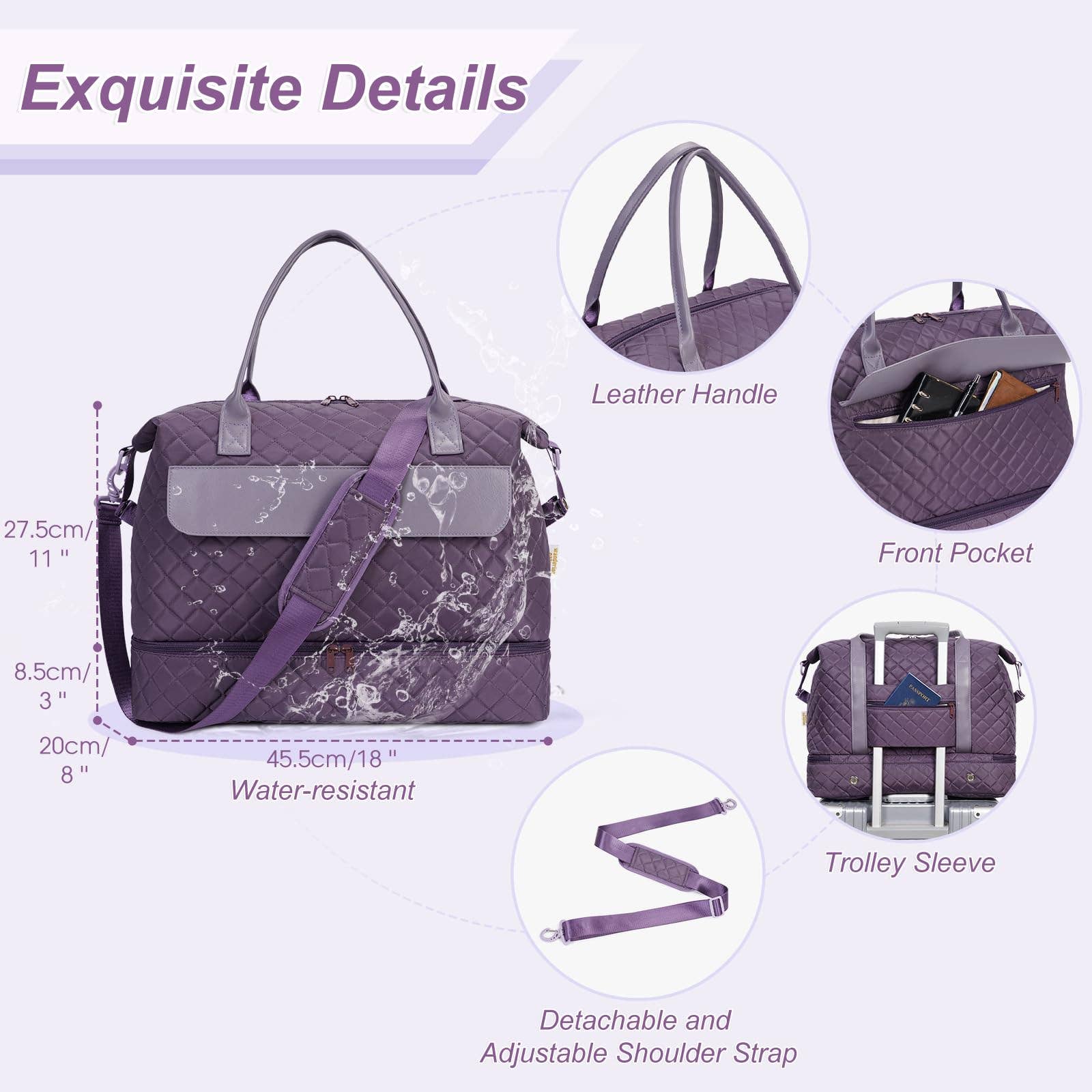 wandf – Engroshandel Stor rejse- og weekendtaske - Dame – Carry On Weekender-taske med skorum Rejsetaskesæt15