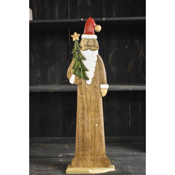 Wholesale Home Decor - Wholesale Christmas Decoration - Wooden Santa 7.5x4x32in3