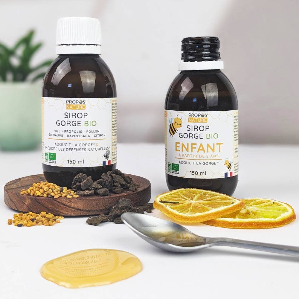 Propos'Nature - Wholesale Oral Supplement/Vitamin - Organic Throat Syrup - Propolis, Honey, Marshmallow - 150ml2