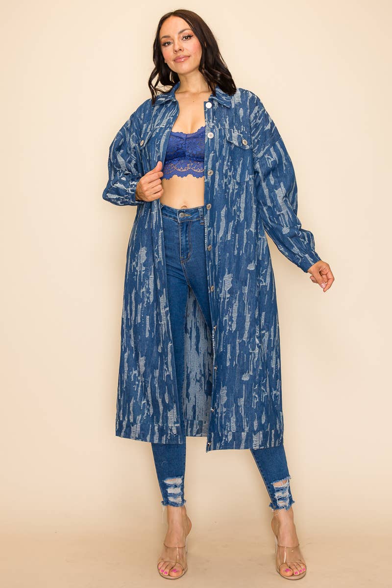 QMP Moda - Wholesale Denim Jacket - Women's - OVERFITTING DENIM JACKET WITH POCKETS   2