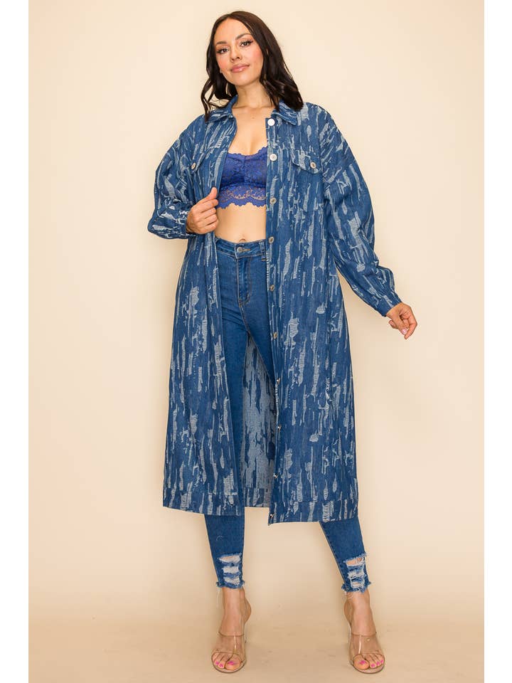 QMP Moda - Wholesale Denim Jacket - Women's - OVERFITTING DENIM JACKET WITH POCKETS 2