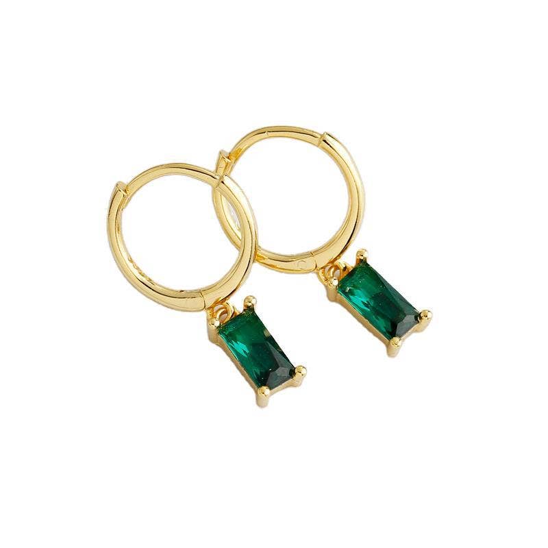 Perimade & Co. LLC – wholesale Huggie earrings – Emerald Cut Color Gem Drop Earrings in 925 Sterling Silver14