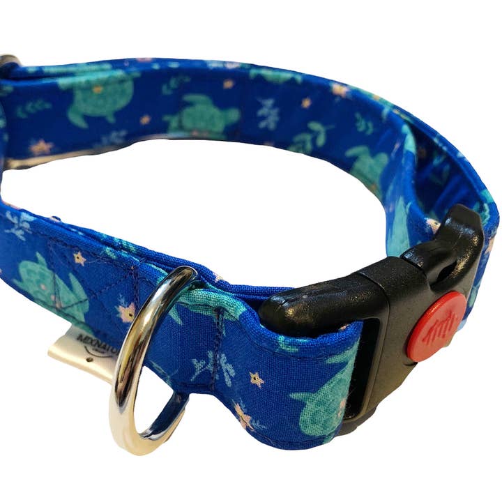Turtle fabric dog collar for wholesale by Mixnature Collars