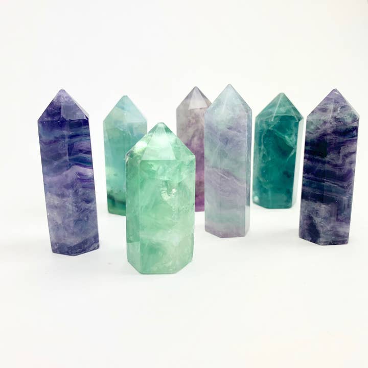 Pelham Grayson Rose - Wholesale Spiritual Stone/Crystal - Fluorite Spiritual Stone, Standing Points, 45-55mm, China3