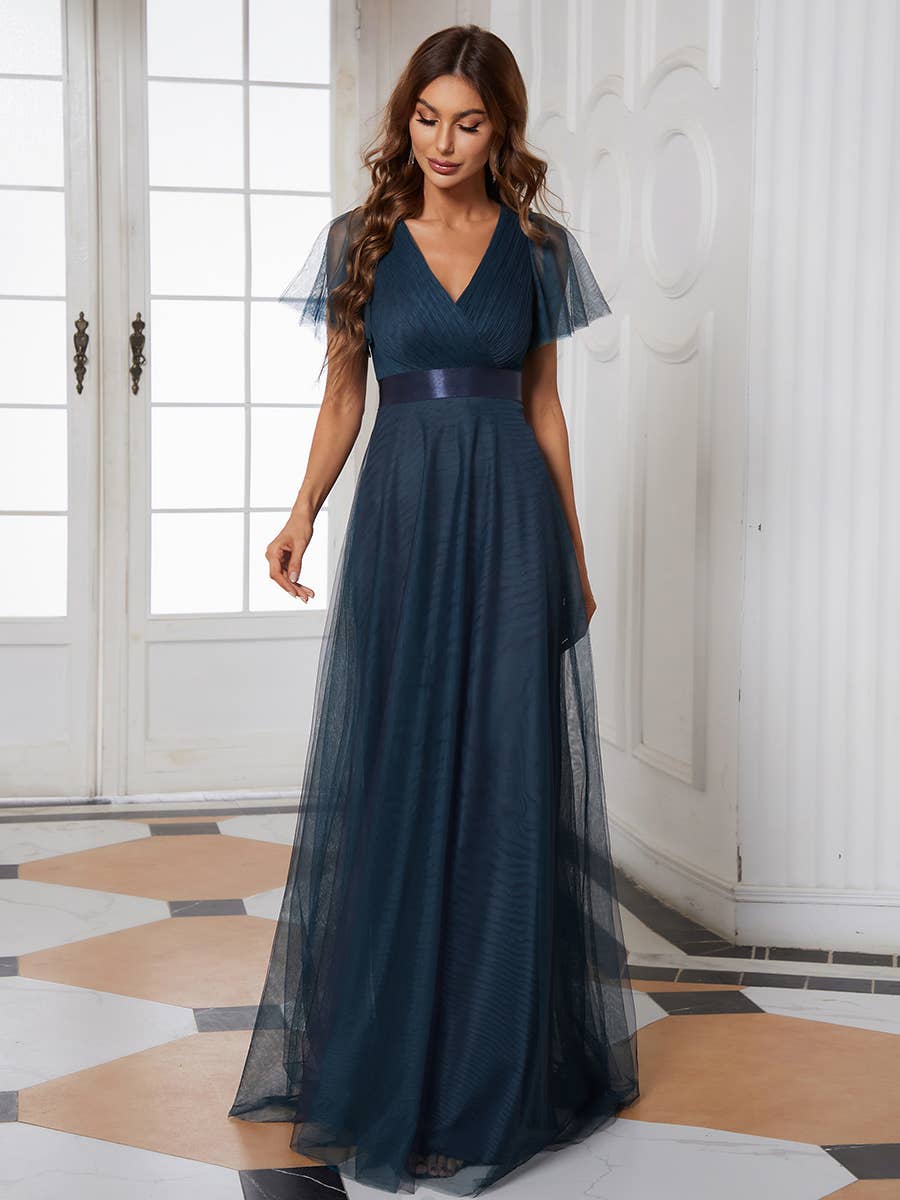 Ever-Pretty - Vente Robe de soirée – femme - Robe de demoiselle d'honneur trapèze à col en V35