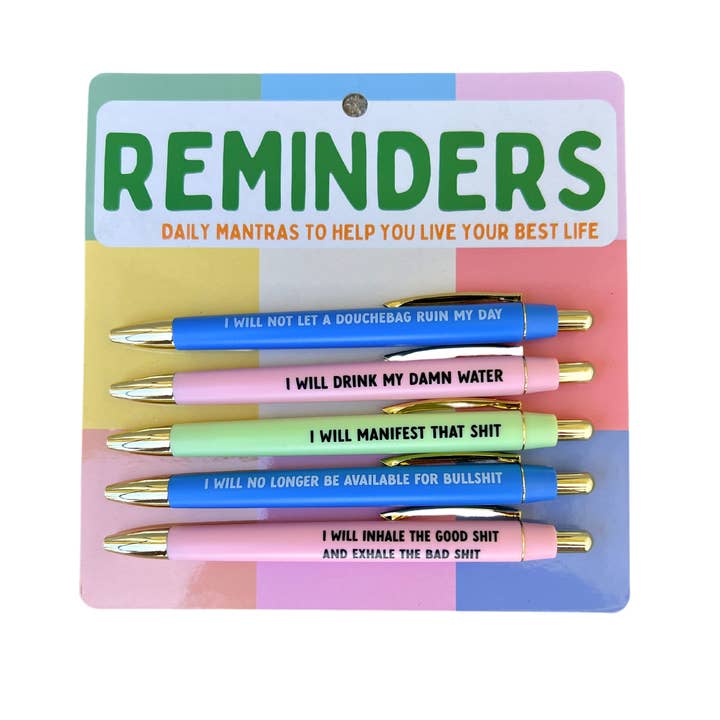 Reminders Pen Set (funny, gifts, pens, stationery) for wholesale by FUN CLUB