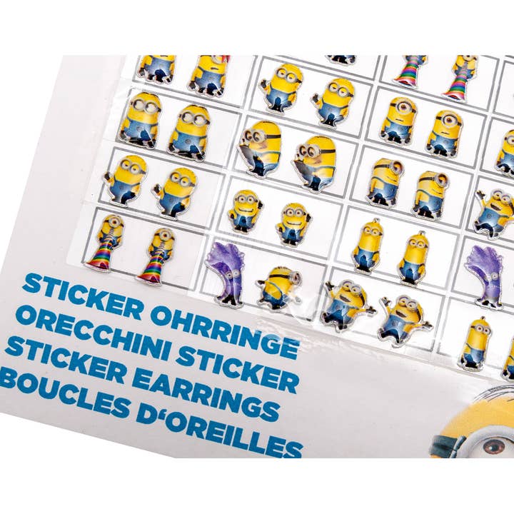 Joy Toy - Wholesale Sticker - Kids & Baby - MINIONS EARRINGS STICKER 24 PCS ON BACKERCARD 11X12.5 CM1