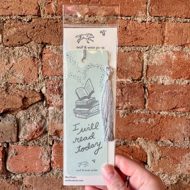 Wolf & Wren Press - Wholesale Bookmark - 'I Will Read Today' paper bookmark2