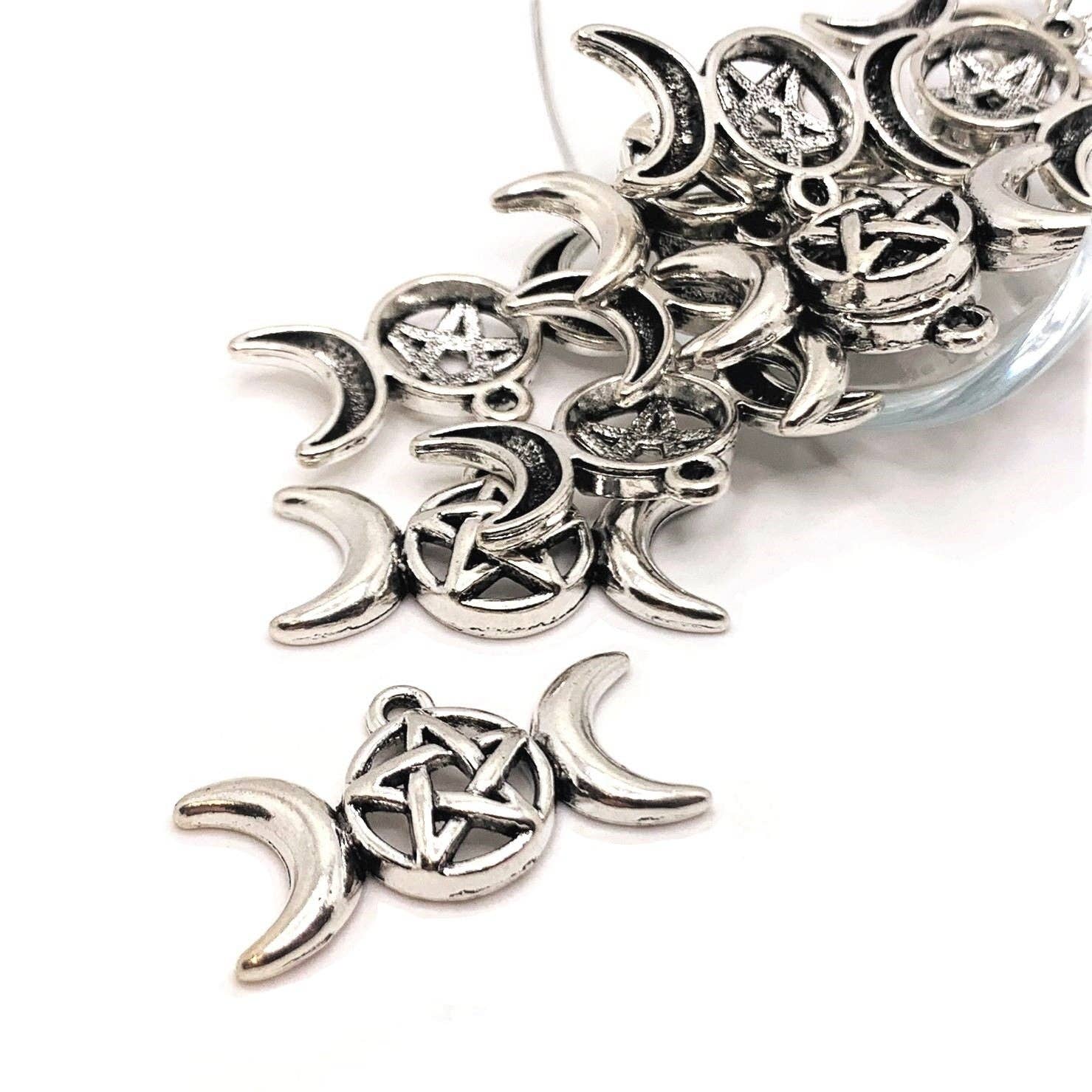 Guerrilla Charm - Wholesale Individual Charm/Pendant - Silver Wiccan Mother Maiden Crone Pendant Charms, 16x30mm0