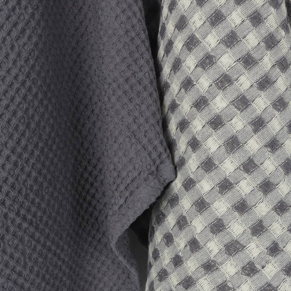Raine & Humble - Wholesale Tea Towel - Waffle Tea Towel Set/2 - Charcoal1