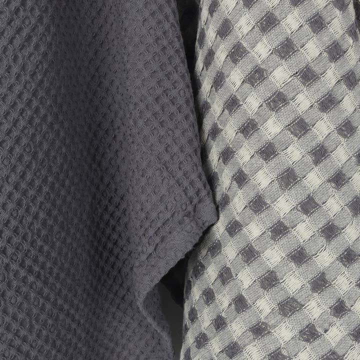 Raine & Humble - Wholesale Tea Towel - Waffle Tea Towel Set/2 - Charcoal1
